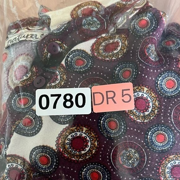 NATURA anthropology Womens Blouse print boho chic Long sleeve viscose S - Picture 16 of 16